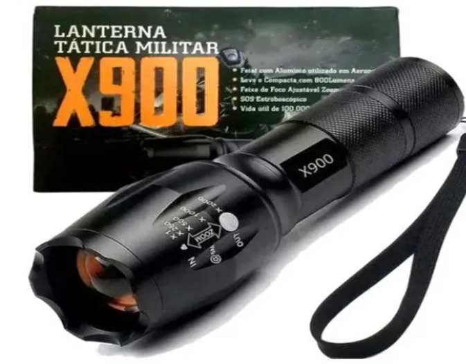 Lanterna Tática Militar X900 Profissional com Zoom