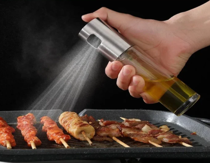 Garrafa de óleo de cozinha spray de óleo de cozinha dispensador de óleo de sp