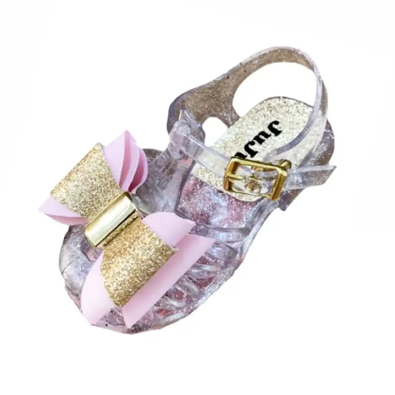 Sandália Infantil Baby Juju Com Laço Glitter