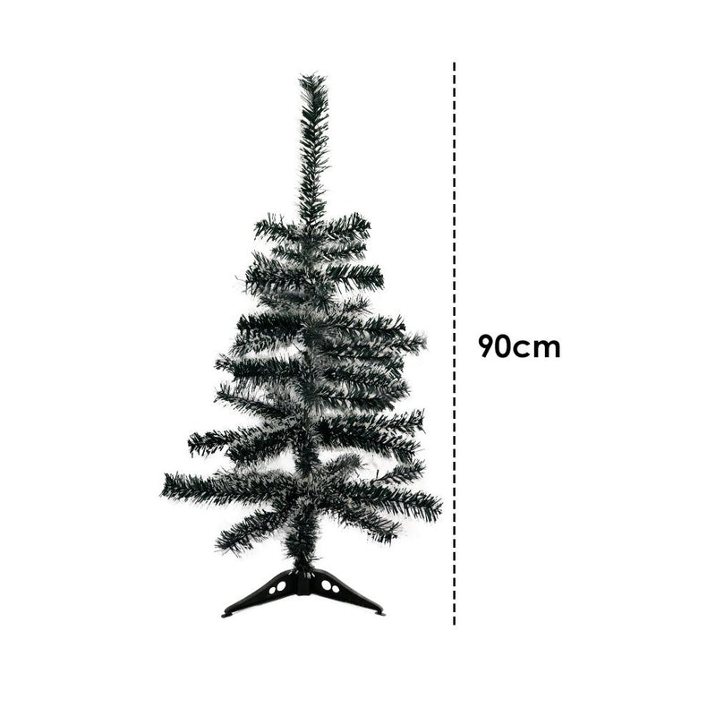 Árvore Pinheiro De Natal Luxo Verde Nevada 90 cm 70 Galhos